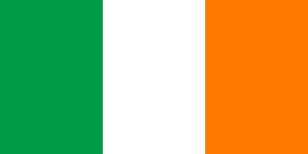 Irish flag with green, white, orange