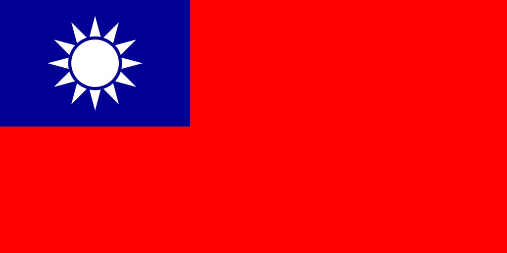 Taiwan flag with sun emblem